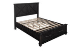 Yosemite Solid Wood Footboard Queen Storage Bed in Cafe - Ornate Home