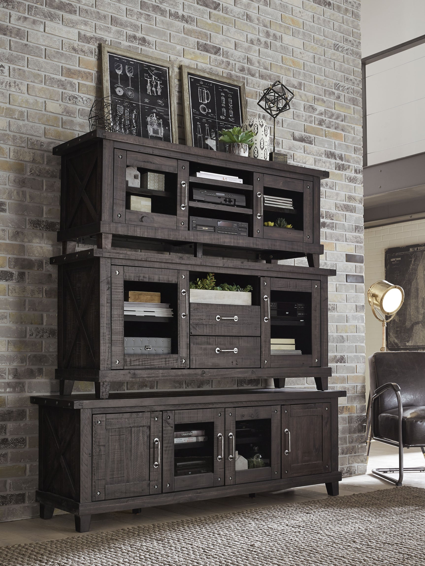 Yosemite Solid Wood Media Console in Cafe - Ornate Home