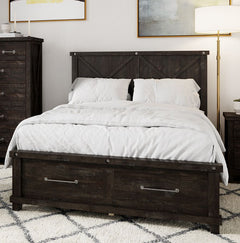 Yosemite Solid Wood Queen Panel Bed in Cafe - Ornate Home