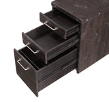 Yosemite Solid Wood Rollling File Cabinet in Cafe - Ornate Home