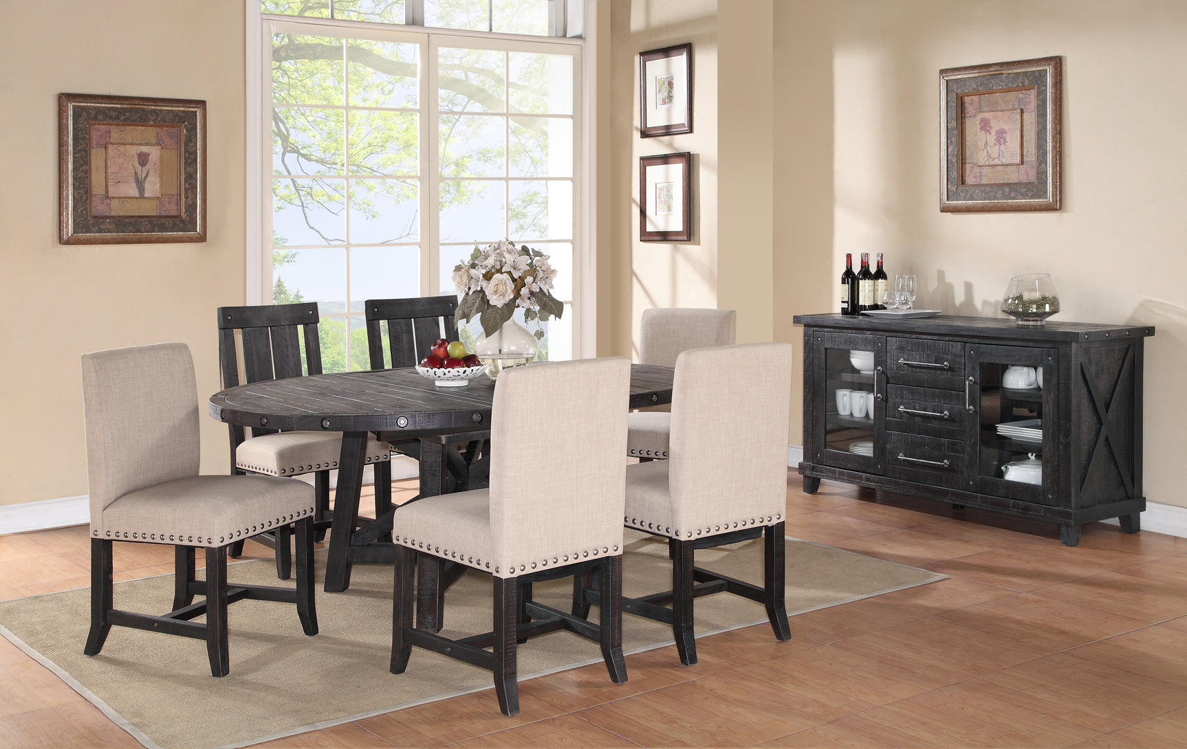 Yosemite Solid Wood Round Extension Table - Ornate Home