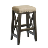 Yosemite Solid Wood Upholstered Bar Stool in Cafe - Ornate Home
