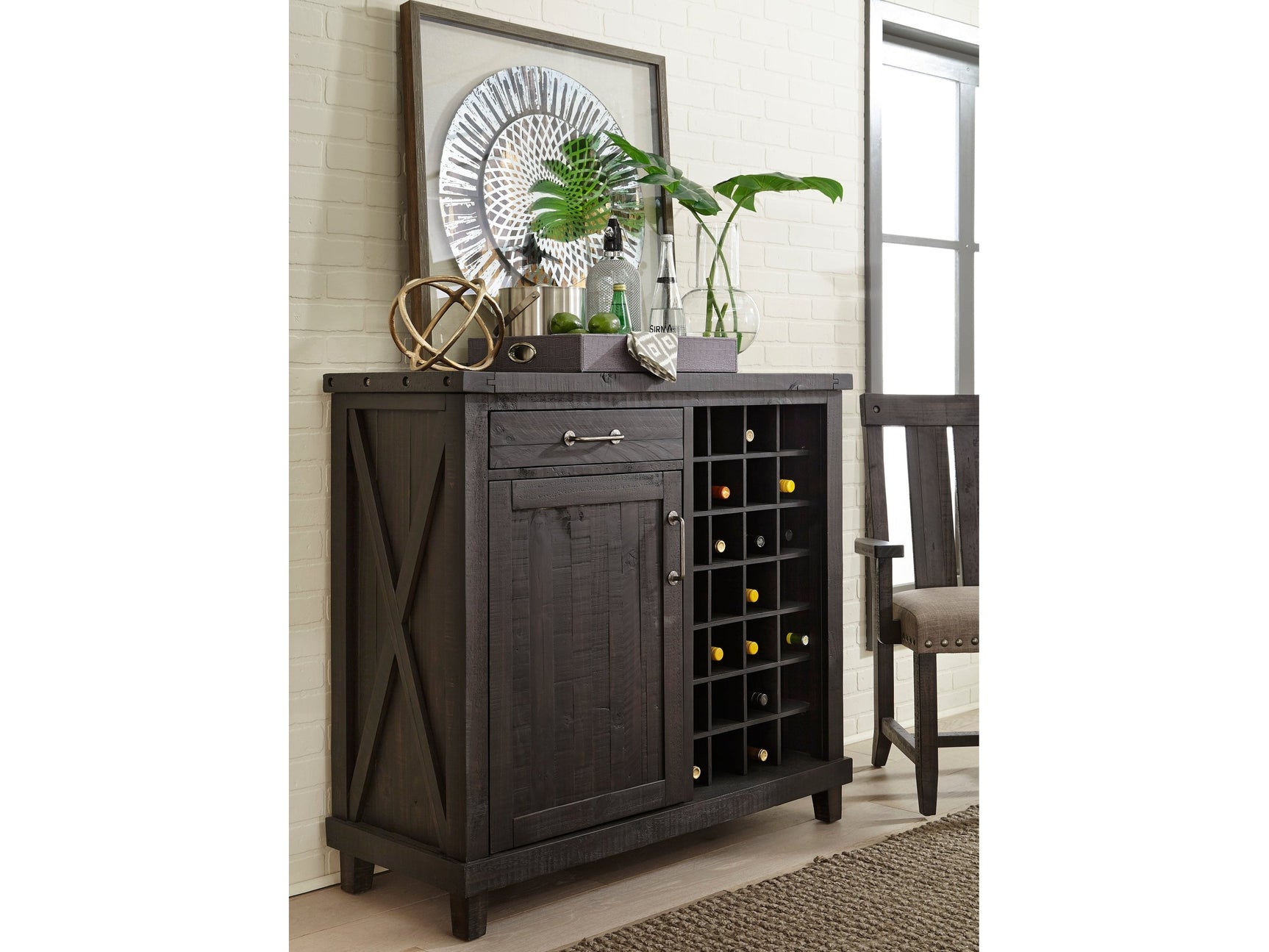 Yosemite Solid Wood Wine Bar in Cafe - Ornate Home