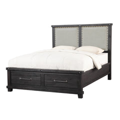 Yosemite Upholstered Footboard California King Storage Bed in Cafe - Ornate Home