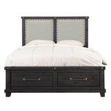 Yosemite Upholstered Footboard California King Storage Bed in Cafe - Ornate Home