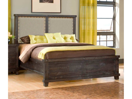 Yosemite Upholstered Wood Eastern King Panel Bed in Cafe - Ornate Home