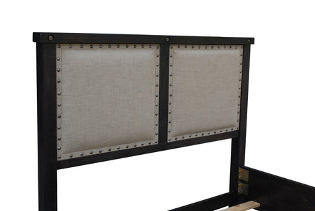 Yosemite Upholstered Wood Eastern King Panel Bed in Cafe - Ornate Home