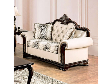 Yucatan Dark Cherry/Beige Loveseat - Ornate Home