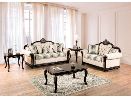 Yucatan Dark Cherry/Beige Sofa & Loveseat - Ornate Home