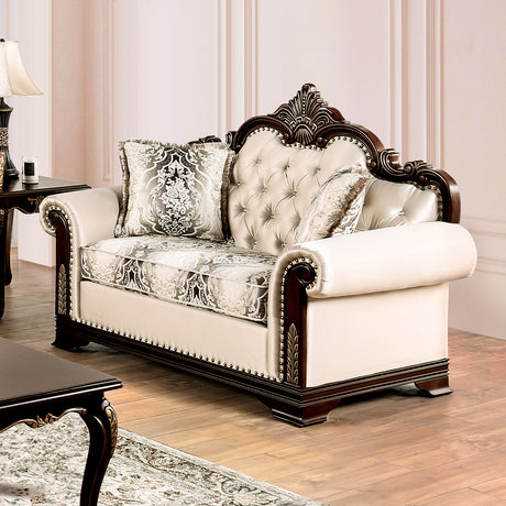 Yucatan Dark Cherry/Beige Sofa & Loveseat - Ornate Home