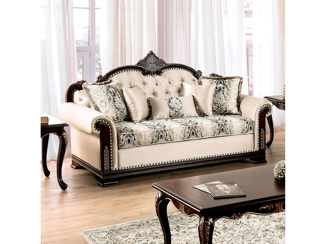 Yucatan Dark Cherry/Beige Sofa - Ornate Home