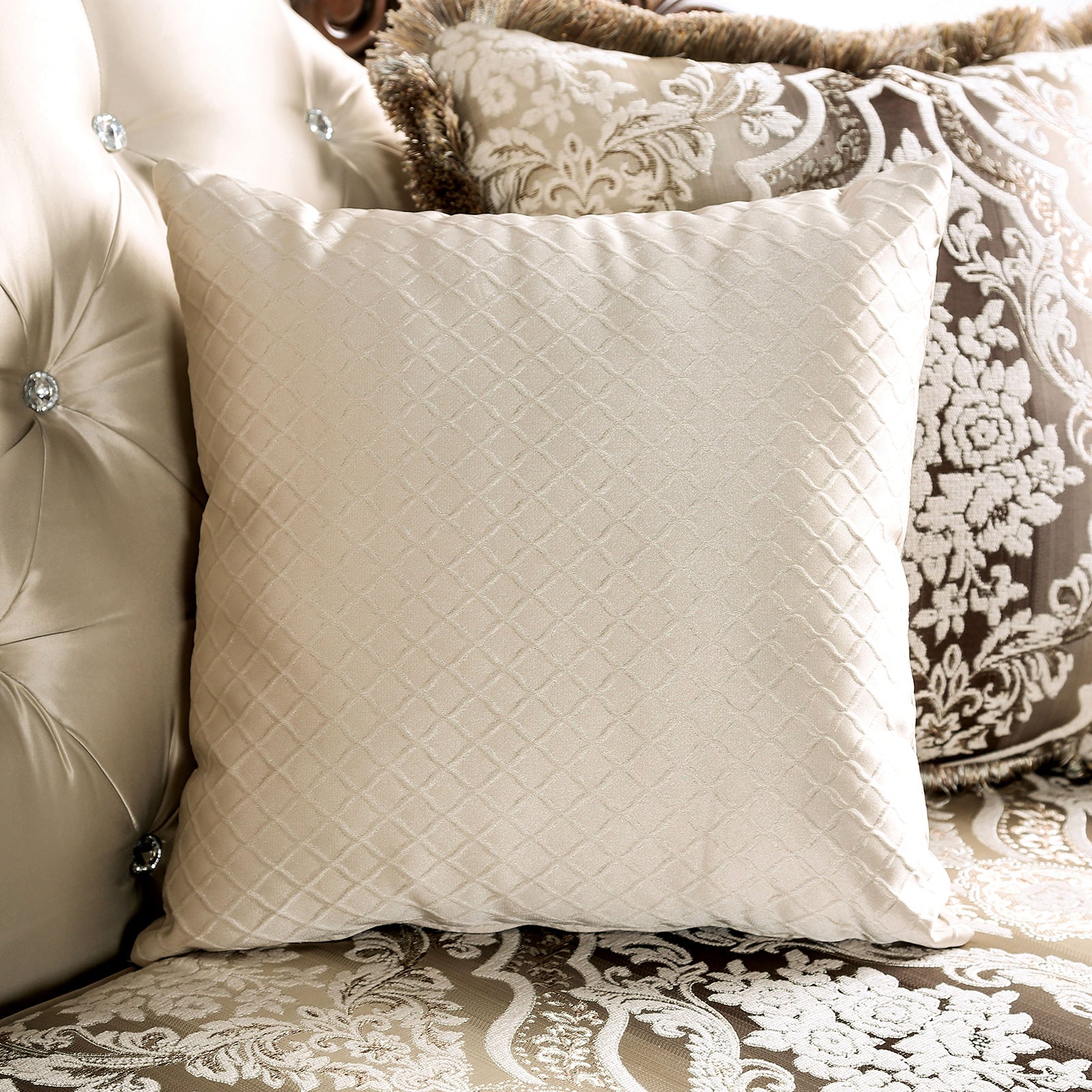 Yucatan Dark Cherry/Beige Sofa - Ornate Home