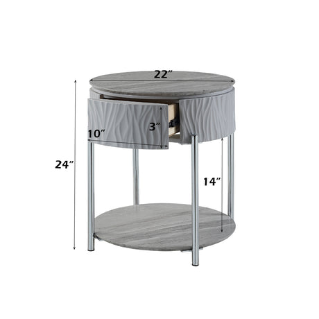 Yukino Gray End Table - Ornate Home
