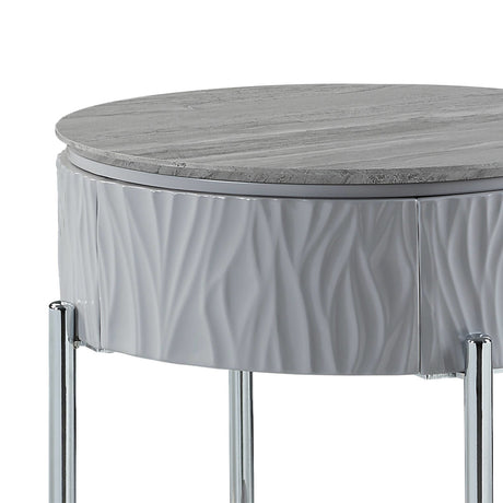 Yukino Gray End Table - Ornate Home