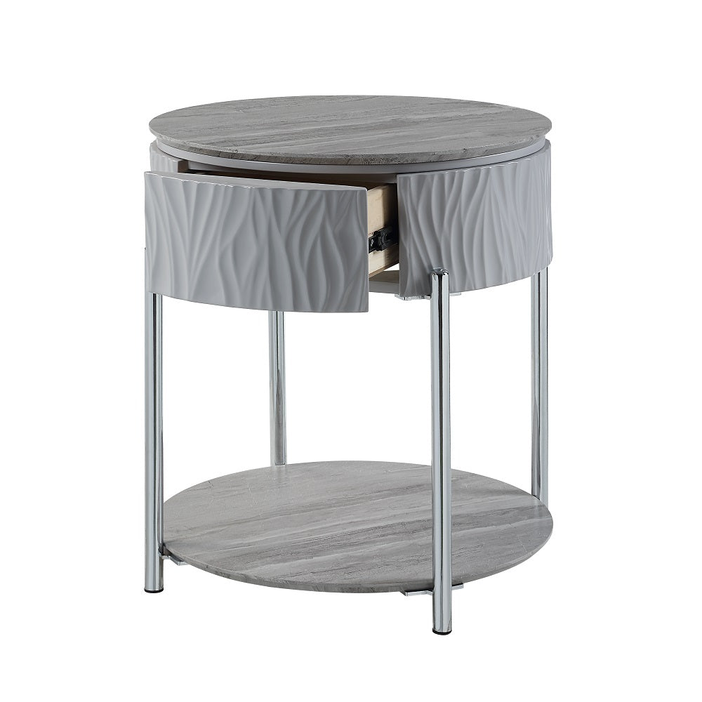 Yukino Gray End Table - Ornate Home