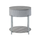Yukino Gray End Table - Ornate Home