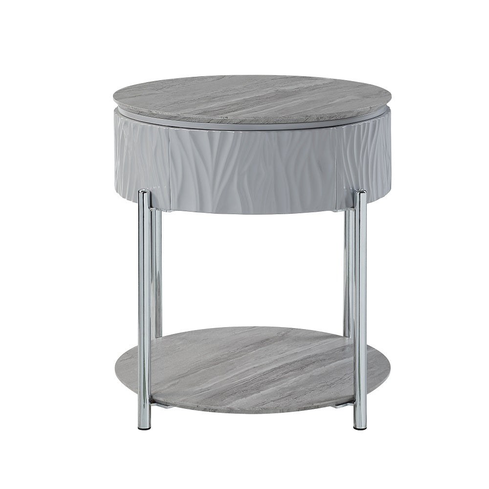 Yukino Gray End Table - Ornate Home