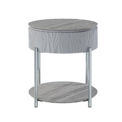 Yukino Gray End Table - Ornate Home