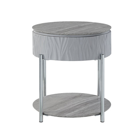 Yukino Gray End Table - Ornate Home