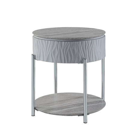 Yukino Gray End Table - Ornate Home