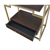 Yumia Gold & Clear Glass Bookshelf - Ornate Home