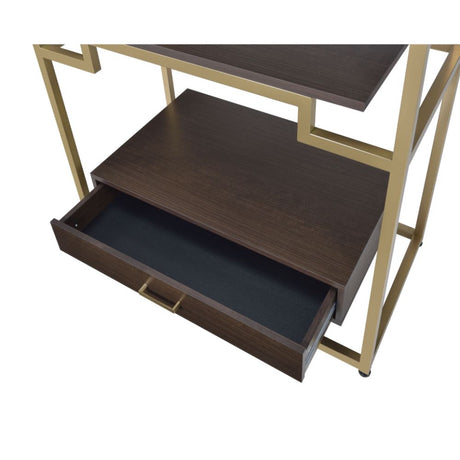 Yumia Gold & Clear Glass Bookshelf - Ornate Home