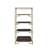 Yumia Gold & Clear Glass Bookshelf - Ornate Home