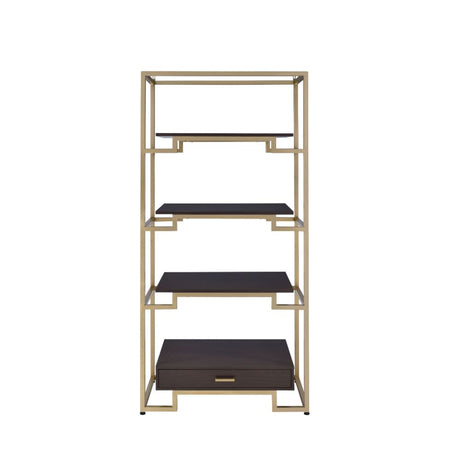 Yumia Gold & Clear Glass Bookshelf - Ornate Home