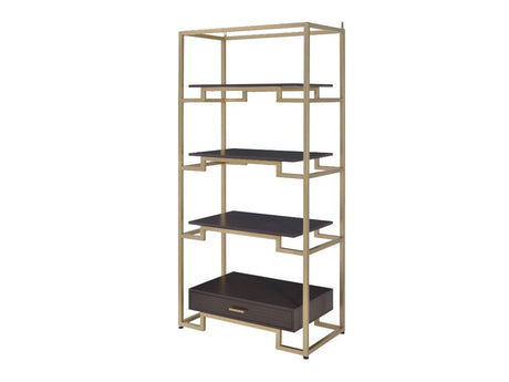 Yumia Gold & Clear Glass Bookshelf - Ornate Home