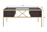 Yumia Gold & Clear Glass Desk - Ornate Home