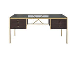 Yumia Gold & Clear Glass Desk - Ornate Home