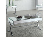 Yuri Mirrored Top & Chrome Coffee Table - Ornate Home