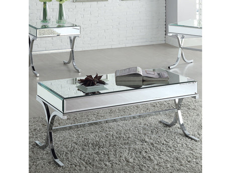 Yuri Mirrored Top & Chrome Coffee Table - Ornate Home