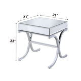 Yuri Mirrored Top & Chrome End Table - Ornate Home