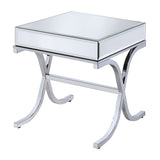 Yuri Mirrored Top & Chrome End Table - Ornate Home