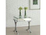 Yuri Mirrored Top & Chrome End Table - Ornate Home