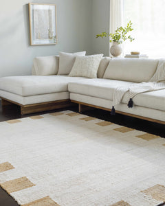 Yuval Dotted Bordered Jute Carpet - Clearance - Ornate Home