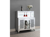 Yvaine Silver 2-door Mirrored Acrylic Home Bar Wine Cabinet - Ornate Home