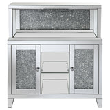 Yvaine Silver 2-door Mirrored Acrylic Home Bar Wine Cabinet - Ornate Home