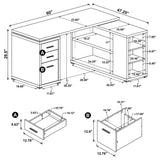 Yvette Mango 60-inch 3-drawer L-Shape Computer Desk - Ornate Home
