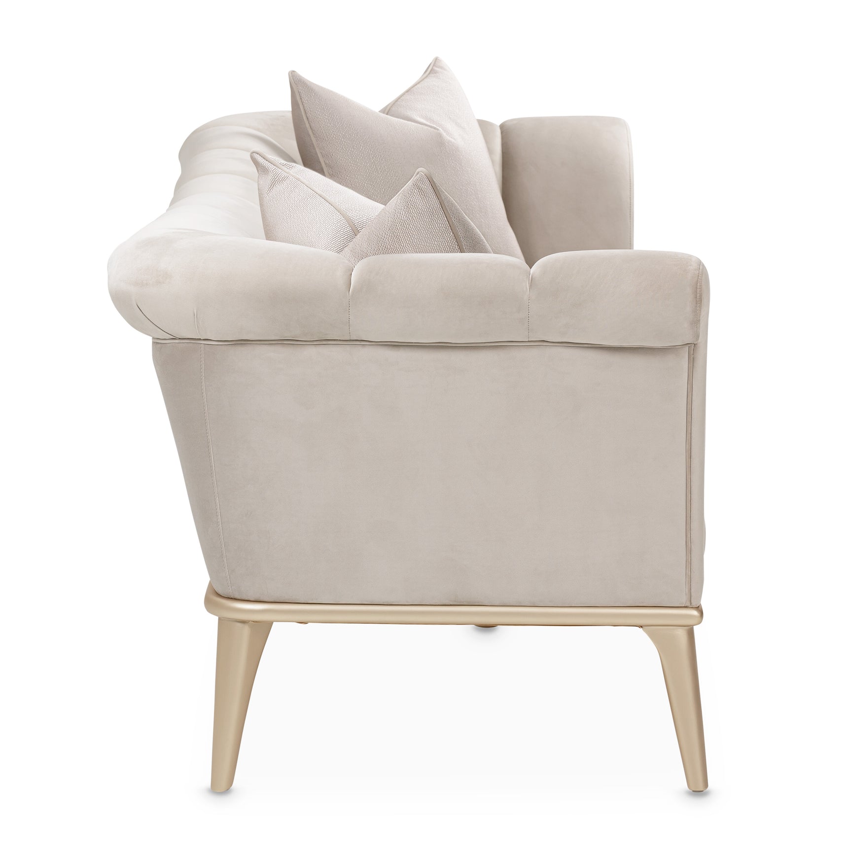 Yvette Medium Champagne/Porcini Sofa - Ornate Home