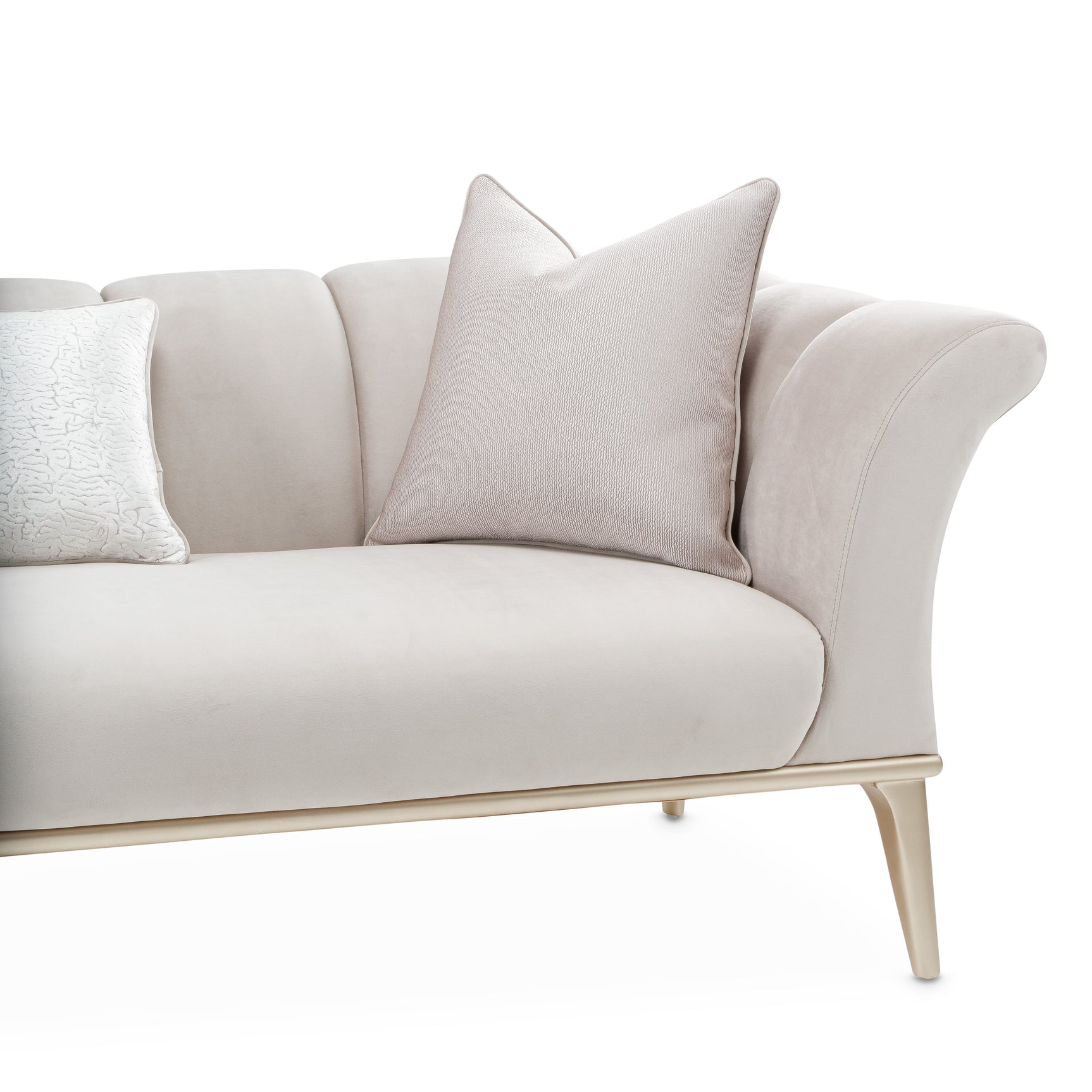 Yvette Medium Champagne/Porcini Sofa - Ornate Home