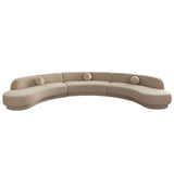 Zelda Light Camel Performance Velvet 3-Pc Sectional - Ornate Home