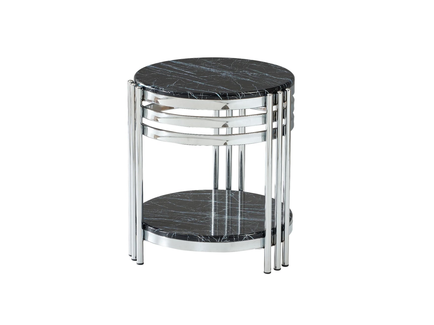 Zeus 336 Black/Silver End Table