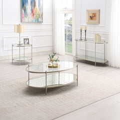 Zaba Oval Silver Sofa Table - Ornate Home