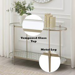 Zaba Oval Silver Sofa Table - Ornate Home