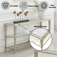 Zaba Rectangular Silver Sofa Table - Ornate Home