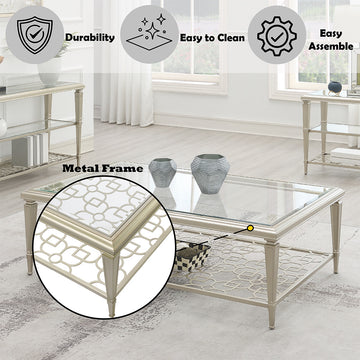Zaba Silver Coffee Table - Ornate Home