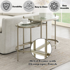 Zaba Silver Nesting Table - Ornate Home