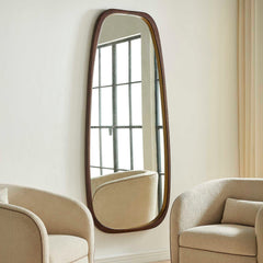 Zachari Brass/Woodtone Asymmetrical Tall Mirror - Ornate Home